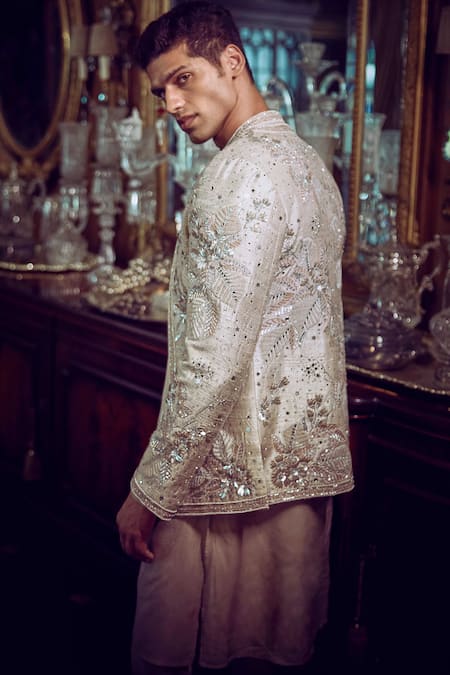 Matsya Silverneedle Autumn Patchwork Jacket & Kurta Set 