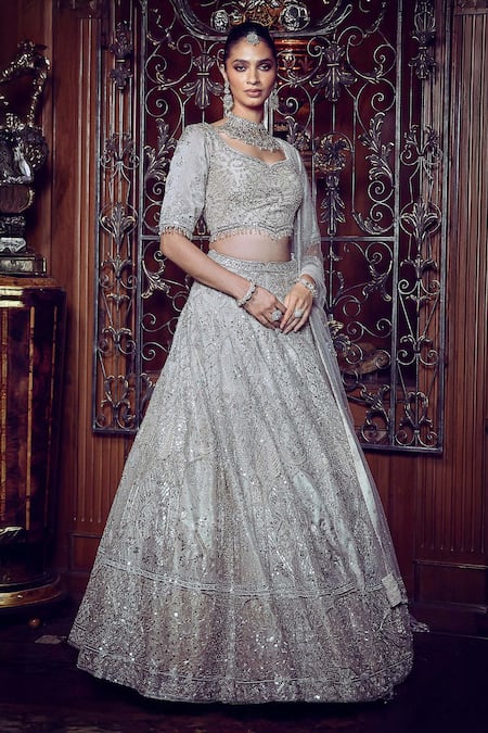 Matsya The Sona Chandi Zardozi Work Bridal Lehenga Set 