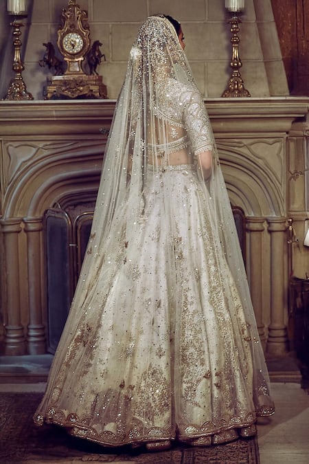 Matsya The Aurum Ekru Tree of Life Embroidered Bridal Lehenga Set 