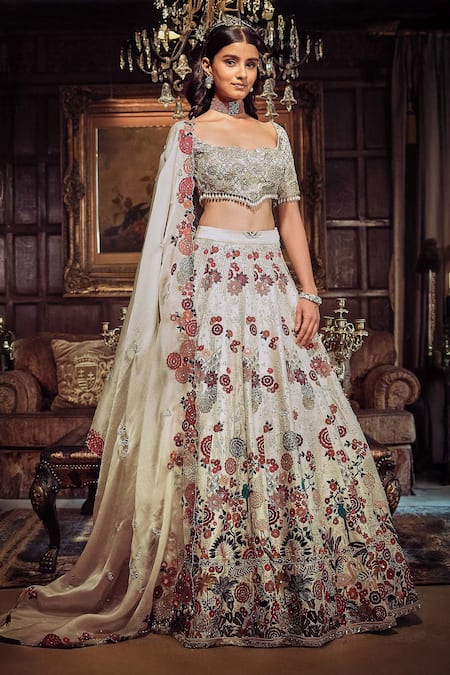 MATSYA The Royal Satire Raw Silk Embroidered Bridal Lehenga Set 