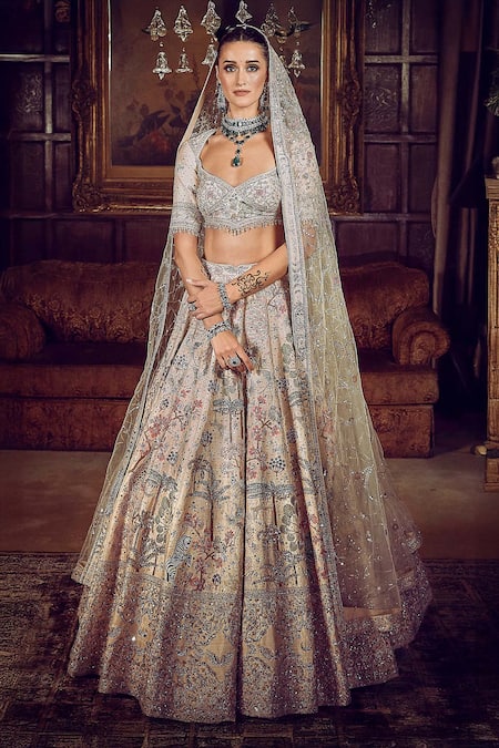 MATSYA The Wanderlust Botanical Embroidered Bridal Lehenga Set 