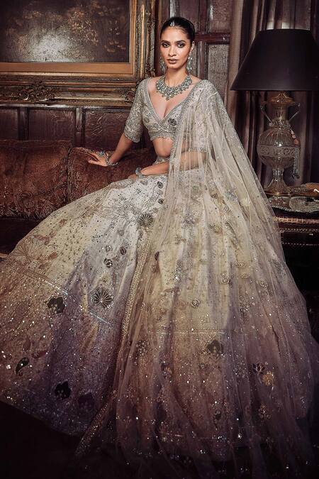 Matsya Off White Silk, Net Embroidery, Sequins, The Kamalbagh Aurum Bridal Lehenga Set at Aza Fashions Matsya_Off White Silk, Net Embroidery, Sequins, The Kamalbagh Aurum Bridal Lehenga Set _at_Aza_Fashions