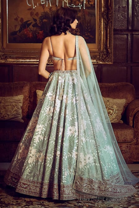 Matsya Water Lilies Embroidered Bridal Lehenga Set 