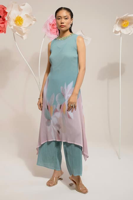 PREETI MEHTA Floral Print Kurta With Palazzo 