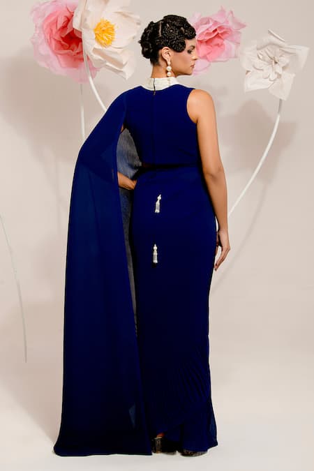 Preeti Mehta Pleated Fabric Saree With Blouse 