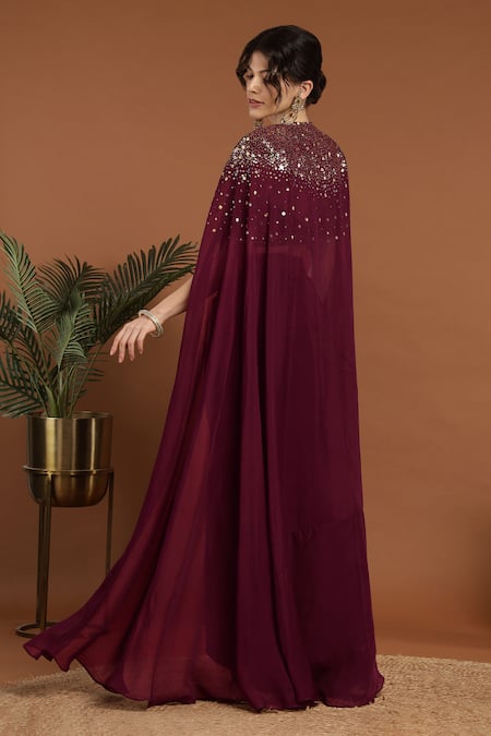 Shop Rirasa Purple Organza, Net Sequins Square Neck Embroidered Jacket Lehenga Set at Aza Fashions Shop_Rirasa_Purple Organza, Net Sequins Square Neck Embroidered Jacket Lehenga Set _at_Aza_Fashions