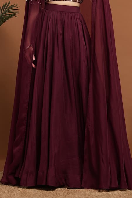 Buy Rirasa Purple Organza, Net Sequins Square Neck Embroidered Jacket Lehenga Set Online at Aza Fashions Buy_Rirasa_Purple Organza, Net Sequins Square Neck Embroidered Jacket Lehenga Set _Online_at_Aza_Fashions