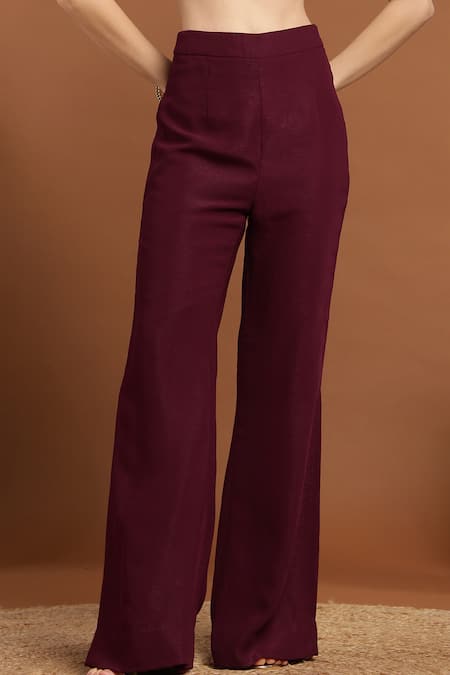 Shop_Rirasa_Purple Lurex Sequins Split V-neck, Collared Embroidered Jacket Pant Set_Online_at_Aza_Fashions