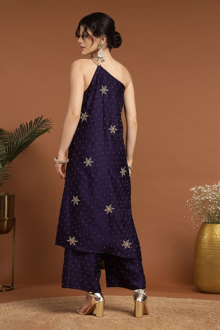 Rirasa Embroidered One-Shoudler Kurta & Pant Set 