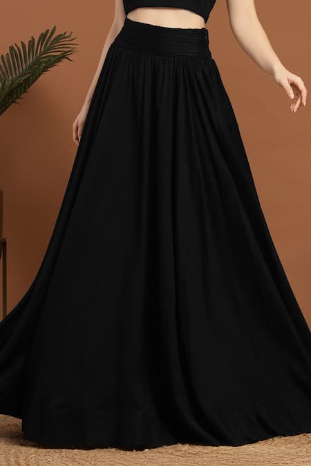 Rirasa Black Silk, Satin Sequins, Embroidery Open Paisley Bloom Jacket And Lehenga Set Online at Aza Fashions Rirasa_Black Silk, Satin Sequins, Embroidery Open Paisley Bloom Jacket And Lehenga Set _Online_at_Aza_Fashions