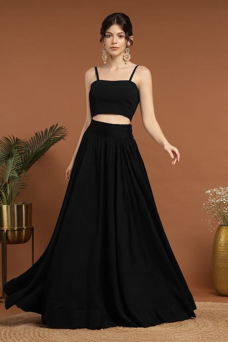 Buy Rirasa Black Silk, Satin Sequins, Embroidery Open Paisley Bloom Jacket And Lehenga Set Online at Aza Fashions Buy_Rirasa_Black Silk, Satin Sequins, Embroidery Open Paisley Bloom Jacket And Lehenga Set _Online_at_Aza_Fashions