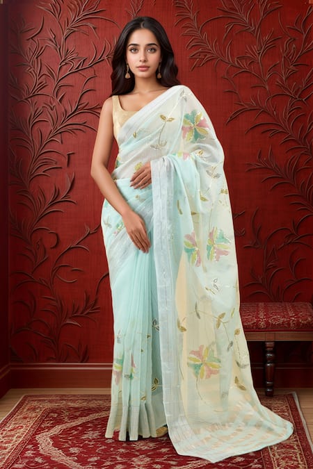 PAC FASHION CLOTHING Tassel Bordered Saree With Running Blouse 