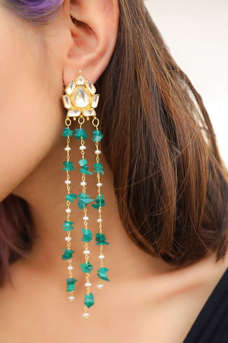 Do Taara Kundan Stone Tassel Earrings 