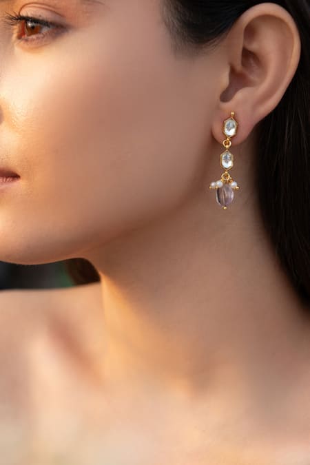 Do Taara Tinisha Geometric Kundan Vine Earrings 