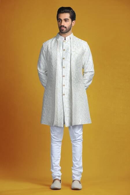 Buy Char Chaand Ivory Cotton Embroidery Floral Bundi And Kurta Set Buy_Char Chaand_Ivory Cotton Embroidery Floral Bundi And Kurta Set