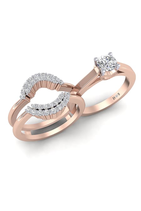 Divine Solitaires Rose Gold Diamond 18kt Rings - Set Of 2 