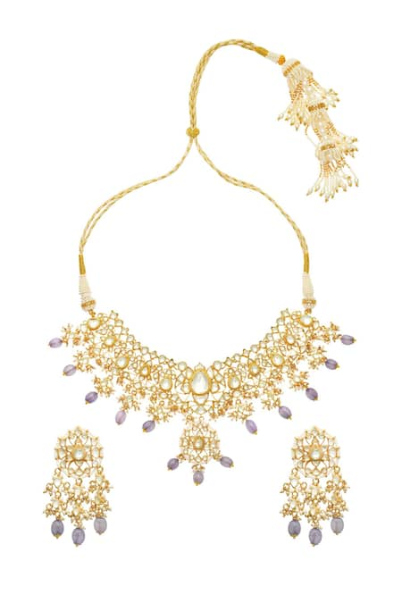 MAISARA JEWELRY Pradha Carved Stone Embellished Necklace Set 