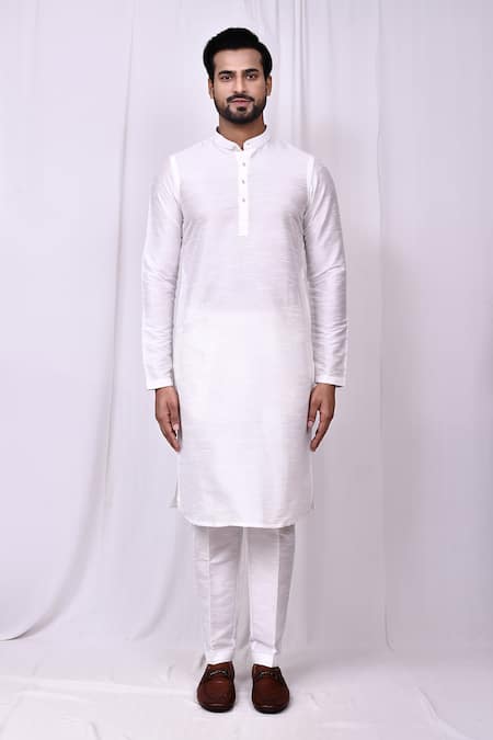 Buy_Arihant Rai Sinha_Red Silk Embroidery Geometric Bundi Kurta Set _Online_at_Aza_Fashions