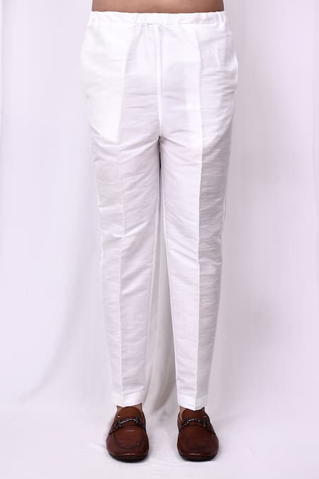 Arihant Rai Sinha_White Jacquard, Silk, Cotton Embroidery Floral Pattern Jacket And Kurta Set _Online_at_Aza_Fashions