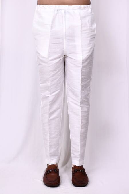 Arihant Rai Sinha_Blue Silk, Cotton Embroidery Floral Trellis Jacket Kurta Set _Online_at_Aza_Fashions