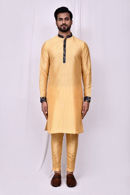 Buy_Arihant Rai Sinha_Blue Silk Embroidery, Zari Floral Jaal Jacket Kurta Set _Online_at_Aza_Fashions