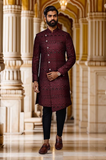 Aryavir Malhotra Thread Work Sherwani & Pant Set 