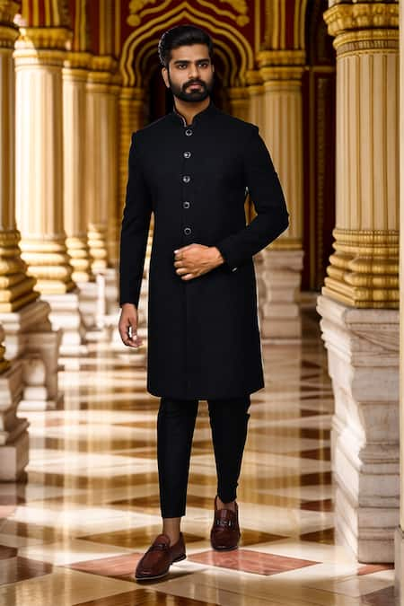 Aryavir Malhotra Woven Sherwani & Pant Set 