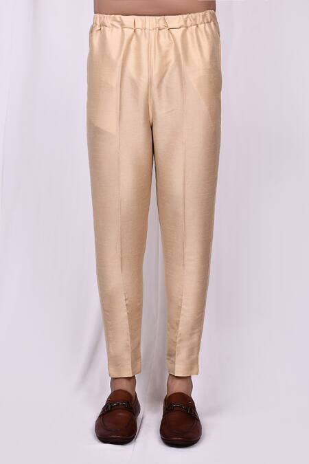 Arihant Rai Sinha_Maroon Jacquard, Silk Embroidery Woven Jacket Pant Set _Online_at_Aza_Fashions