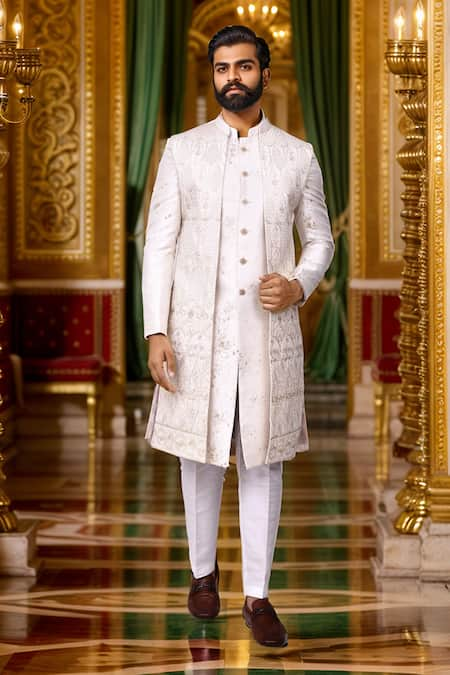 Aryavir Malhotra Embroidered Sherwani Pant Set 