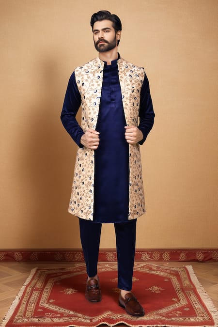 Aryavir Malhotra Vine Embroidered Long Jacket 