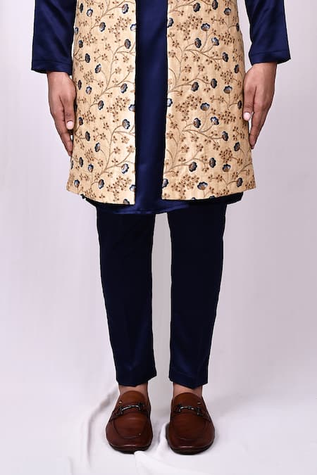 Buy Arihant Rai Sinha Beige Silk Embroidery Vine Long Jacket Online at Aza Fashions Buy_Arihant Rai Sinha_Beige Silk Embroidery Vine Long Jacket _Online_at_Aza_Fashions