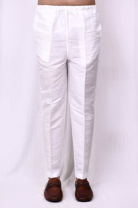 Arihant Rai Sinha_White Silk Embroidery, Mirrors Bundi Kurta Set _Online_at_Aza_Fashions