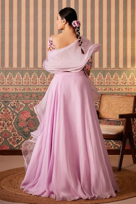 Pankti Chheda Garden Bloom Embroidered Lehenga Set 