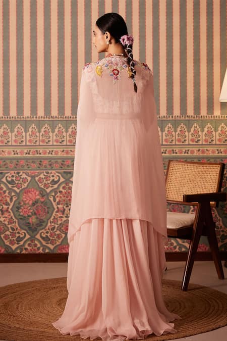 Pankti Chheda Florence Embroidered Cape & Sharara Set 