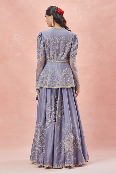 Rar Studio Ambrosia Dori Embroidered Jacket Blouse & Lehenga Set 