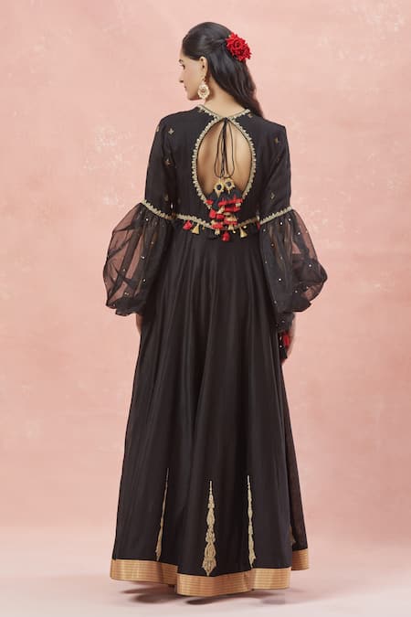 Rar Studio Bloom Crest Yoke Embroidered Anarkali Set 