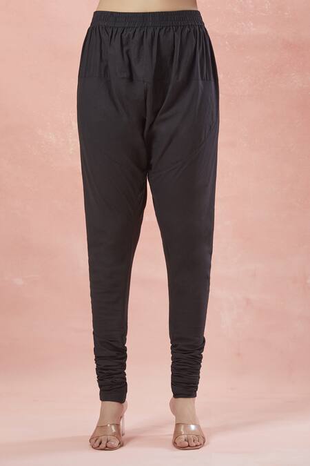 Shop_Rar Studio_Black Chanderi, Silk, Cotton Tassels Bloom Crest Yoke Embroidered Anarkali Set _Online_at_Aza_Fashions