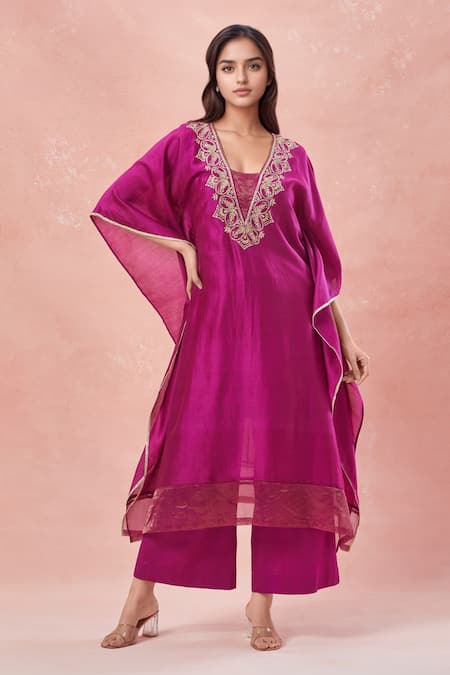 Rar Studio Phool Aari Embroidered Kaftan Pant Set 