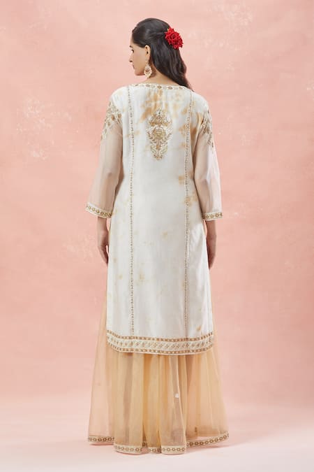 Rar Studio Fiore Embroidered Tie Dye Kurta & Sharara Set 
