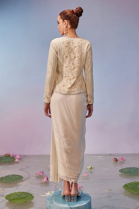 Mukta Sabharwal Hand Embroidered Jacket With Skirt 