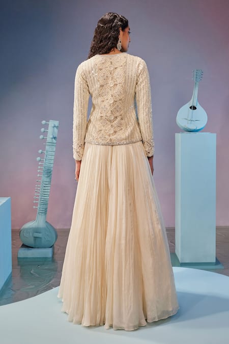 Mukta Sabharwal Hand Embroidered Jacket With Lehenga 