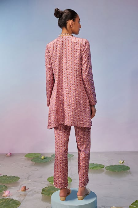 Mukta Sabharwal Floral Butti Print Short Kurta With Pant 