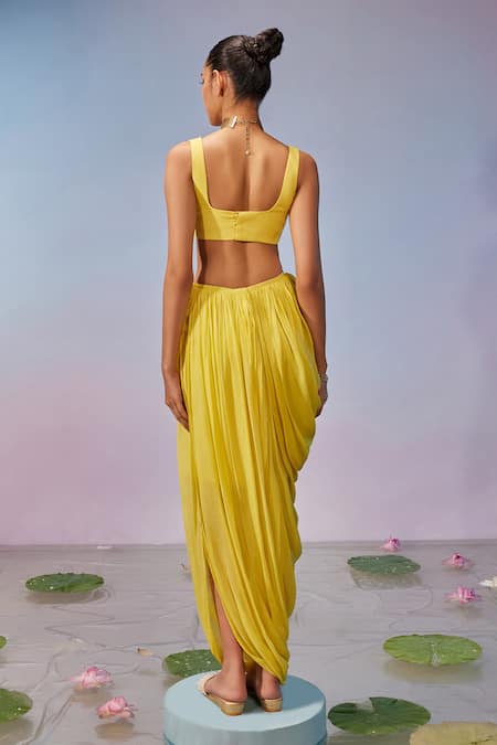 Mukta Sabharwal Hand Embroidered Cutwork Blouse With Skirt 