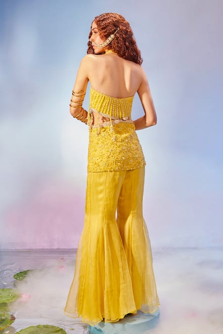 Mukta Sabharwal Pearls Hand Embroidered Kurta With Sharara 