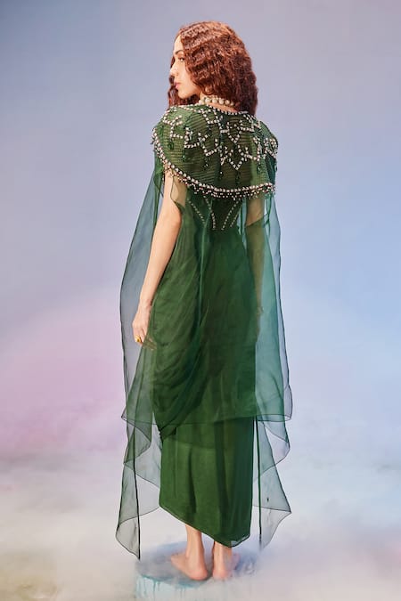 Mukta Sabharwal Hand Embroidered Cape With Corset Dress 
