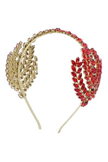 Buy_Bijoux By Priya Chandna_Red Crystals Embellished Hairband _Online_at_Aza_Fashions
