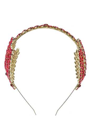 Bijoux By Priya Chandna_Red Crystals Embellished Hairband _at_Aza_Fashions