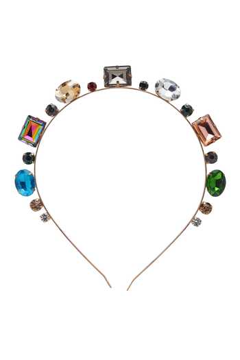 Bijoux By Priya Chandna_Multi Color Crystals Rainbow Luxe Studded Hairband _Online_at_Aza_Fashions