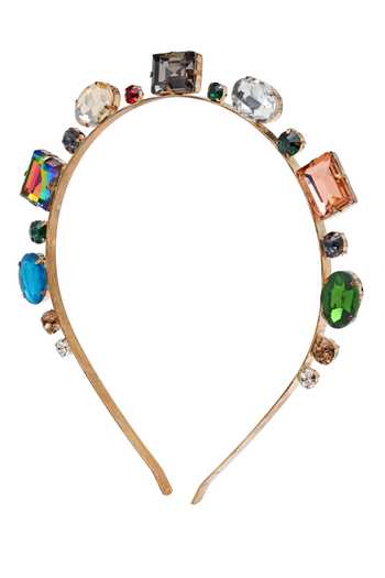 Shop_Bijoux By Priya Chandna_Multi Color Crystals Rainbow Luxe Studded Hairband _Online_at_Aza_Fashions