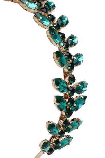Buy Bijoux By Priya Chandna Emerald Green Crystals Leaf Shaped Hairband Online at Aza Fashions Buy_Bijoux By Priya Chandna_Emerald Green Crystals Leaf Shaped Hairband _Online_at_Aza_Fashions